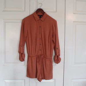 Long Sleeve Button-Up Romper